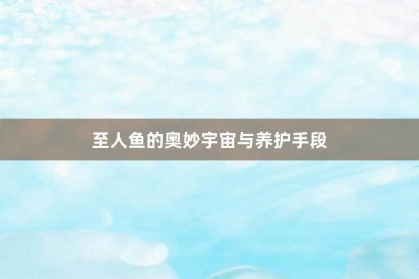 至人鱼的奥妙宇宙与养护手段